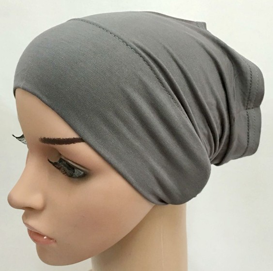Zachte Modal Inner Hijab Caps Moslim Stretch Tulband Cap Islamitische Underscarf Motorkap Hoed Vrouwelijke Hoofdband Tube Cap Turbante Mujer: Gray