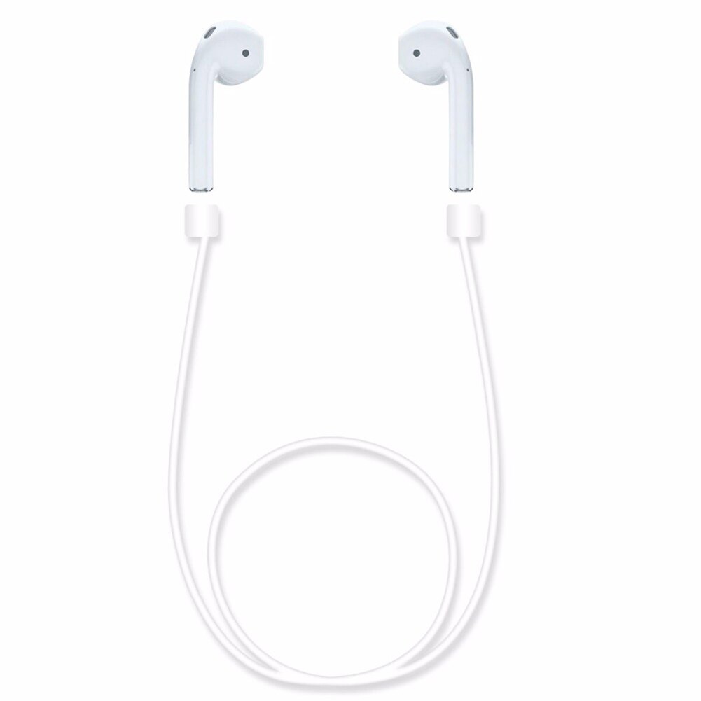 Durable Soft Silicone Neckband Anti-lose Cable Lanyard for Apples Air-Pods Bluetooth Earphones Easy To Install: White