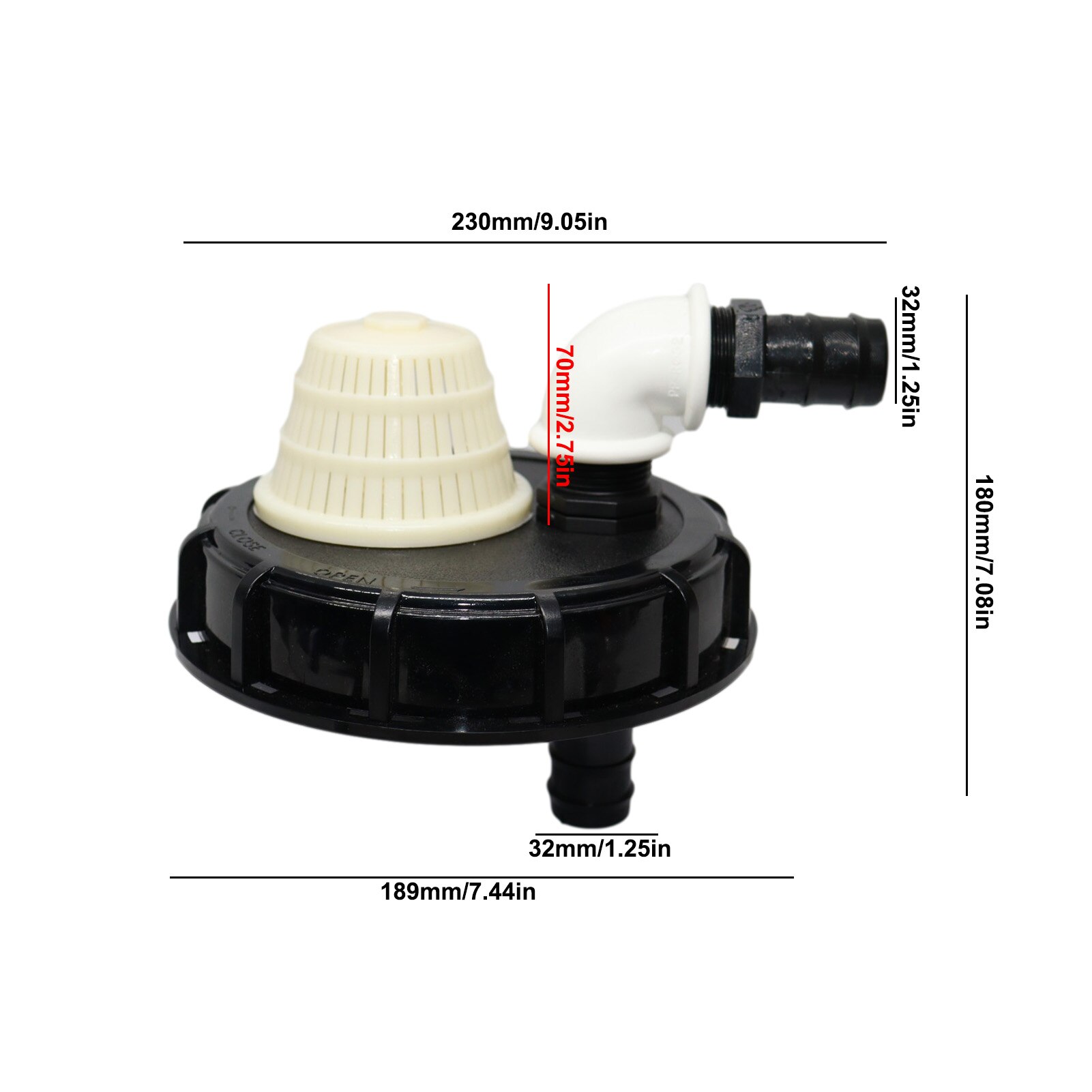 IBC Tank Lid Coarse Threaded Cap Adapter Connector IBC Ton Barrel Accessories Ton Barrel Cover 25mm 32mm Chemical Barrel Cover