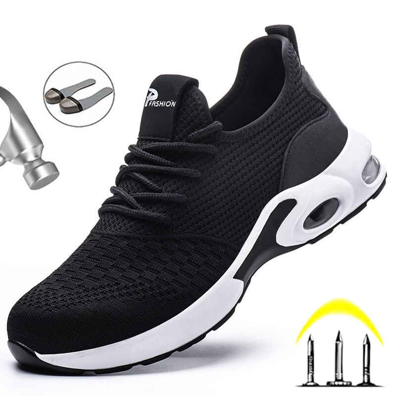 Breathable Light Work Safety Shoes Summer Male Anti-Odor Anti-Smash Anti-Puncture Indestructible Sneakers Male