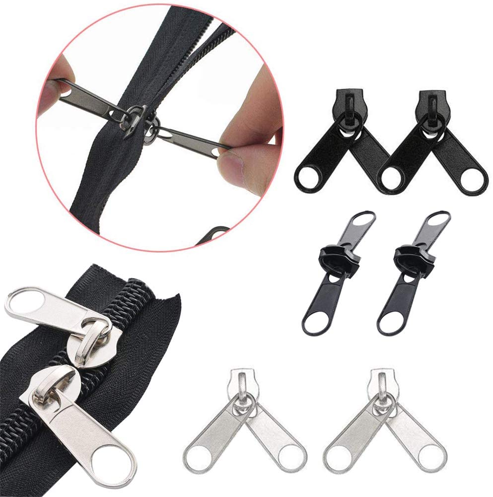 169Pcs Zipper Repair Kit Zipper Replacement Zipper Pull Rescue Kit with Zipper Install Pliers Tool for Clothing Jackets Backpack