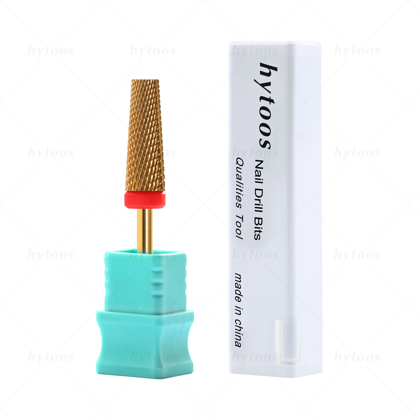 HYTOOS 5 en 1 brocas para uñas 16mm punta de carburo cónico superior plano quitar herramienta de Gel taladros eléctricos archivo accesorios de manicura: Verde militar