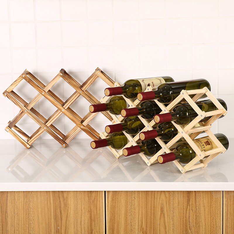 Wooden Wine racks bottle cabinet Collapsible stand Holders wood shelf organizer storage for retro display cabinet