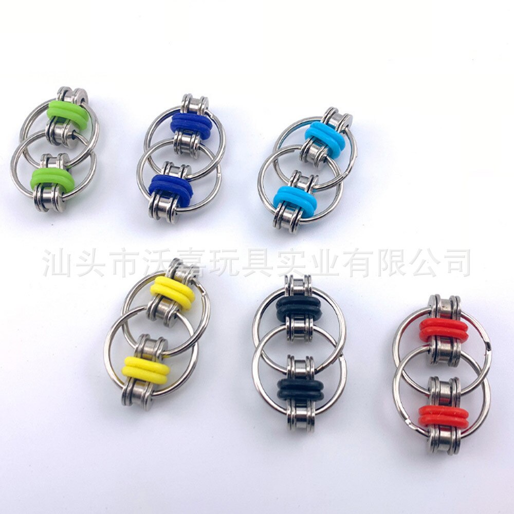 Metalen Puzzel Keten Fidget Speelgoed Voor Autisme Ketting Fidget Speelgoed Set Stress Verlichten Adhd Top Hand Spinner Sleutelhanger zintuiglijke Speelgoed