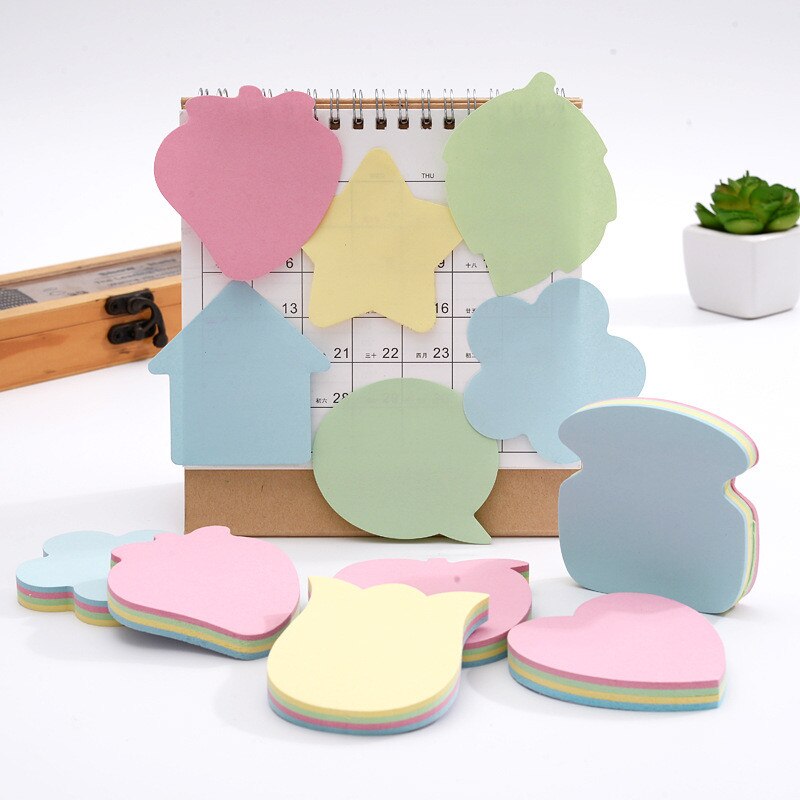 11Pcs Heart Butterfly Shape Post-it Notes Pocket Notepad Diary Schedule Memo Marker Sticky Office Work Reminder Labels