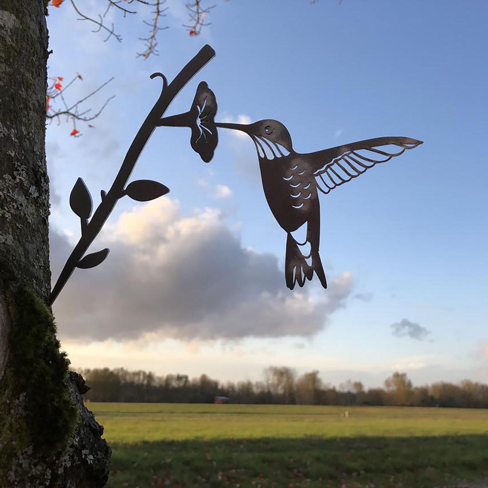 Tuin Art Outdoor Tuin Achtertuin Tak Metalen Rvs Art Metalen Vogel Yard Art Boom Vogel Dier Tuin Decoratie