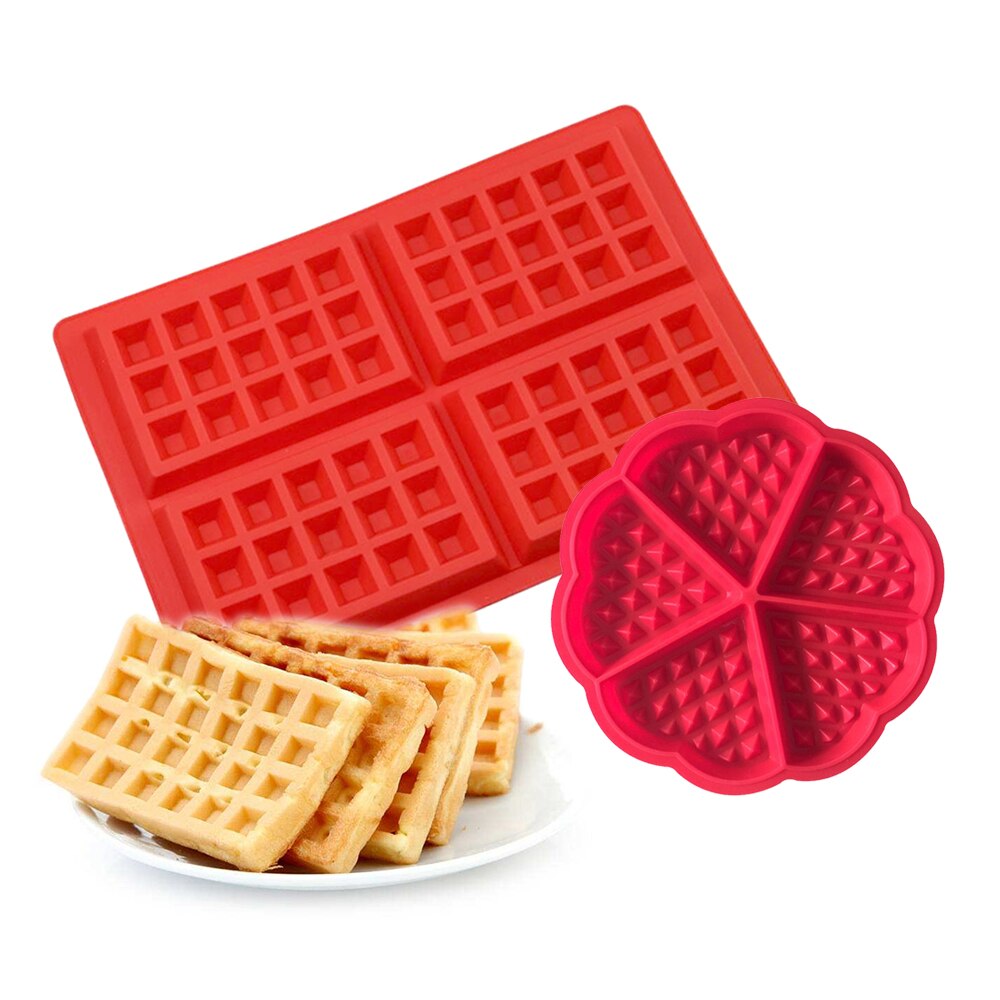 Silicone Cake Molds Bakeware Non-Stick Baking Pastry Tools DIY Pan Waffle Chiffon Jelly Pudding Mousse Red Kitchen accessories