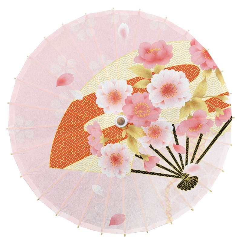 Paraguas de papel de aceite de estilo japonés para niños, sombrilla clásica de flores de cerezo para decoración de tienda de cocina de Sushi, paraguas de Japón: cherry blossom 12