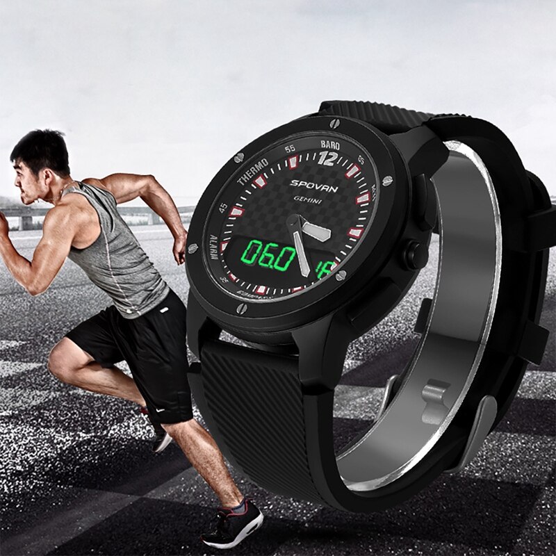 GEMINI Smart Watch Double Display Sports Watch Altimeter Barometer Compass Waterproof Weather Forecast LED