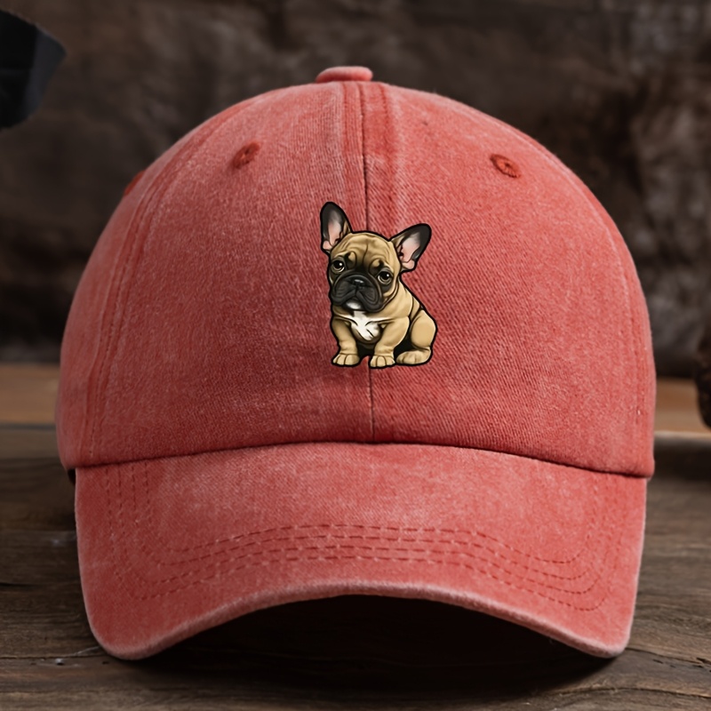 Gorra de béisbol con estampado de Bulldog Francés, protector solar, para exteriores, adecuada para hombres y mujeres, para combinar con el ocio diario: Naranja
