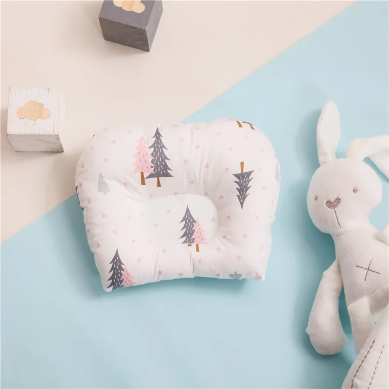 Baby Nursing Pillow Infant Newborn Sleep Support Concave Cartoon Pillow Printed Shaping Cushion Prevent Flat Head for 0-3 Year: Silver