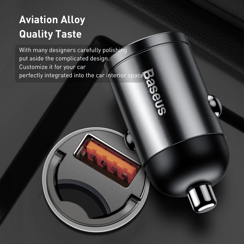 Baseus Quick Charge 4.0 3.0 USB Car Charger For iPhone 11 Pro Max Huawei P30 QC4.0 QC3.0 QC 5A Fast PD USB C Car Phone Charger