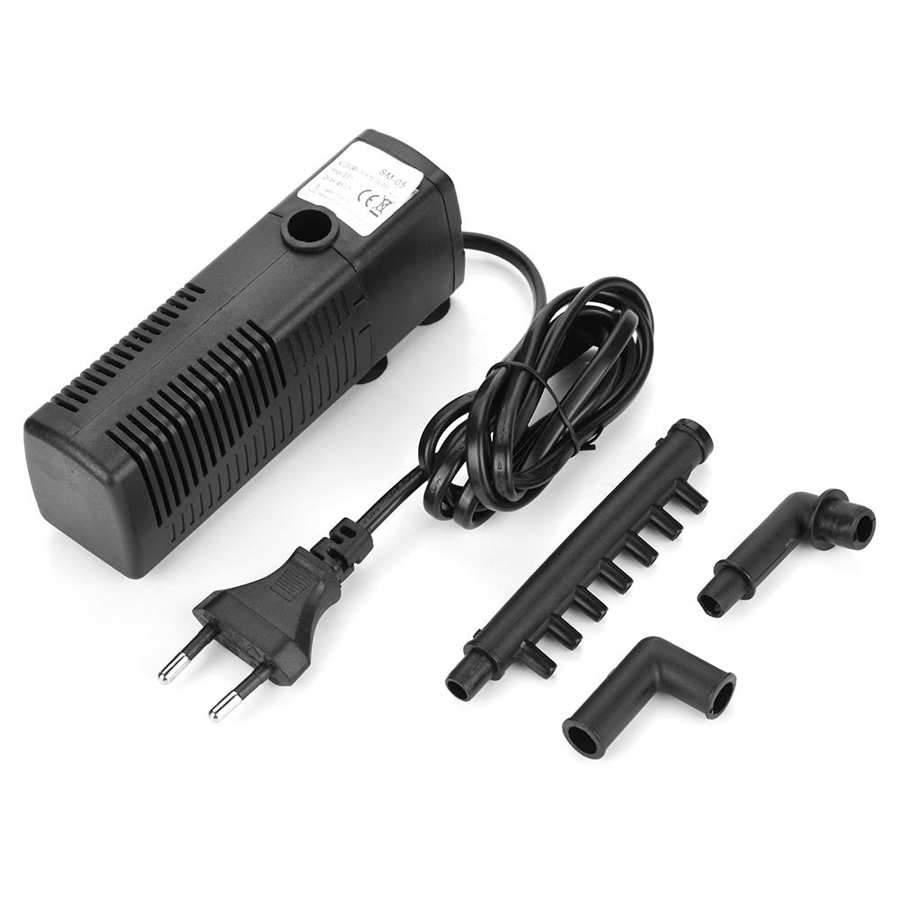5-in-1 aquariumfilter 400 l/u pomp 4 W met filter instelbaar voor