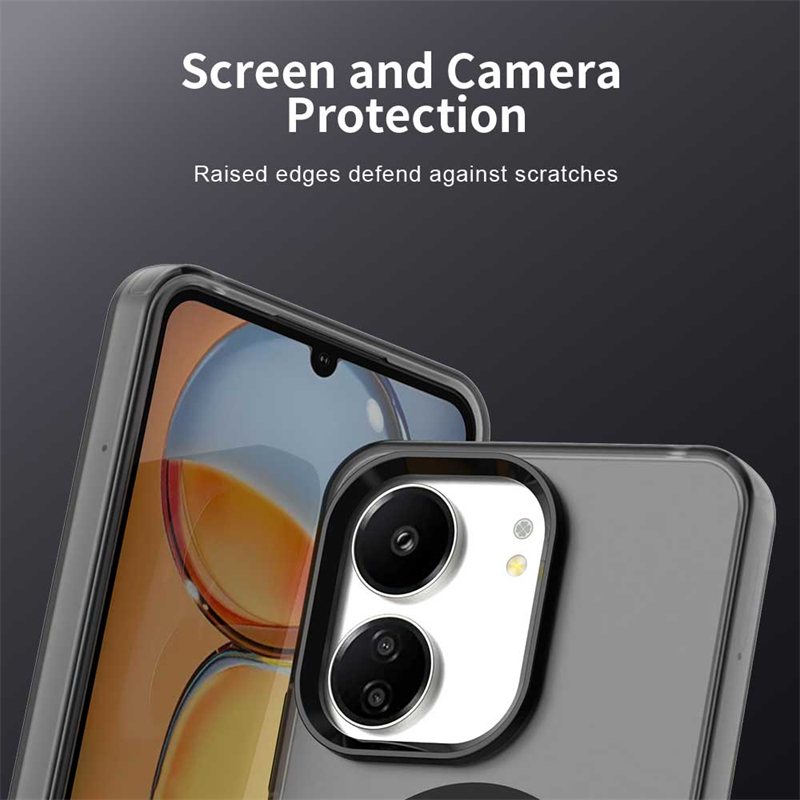 Carcasă transparentă pentru xiaomi redmi 13c, carcasă redmi 13c cu adsorbție magnetică, încărcare wireless, husă spate pentru redmi 13c, carcasă de 6.74 inch