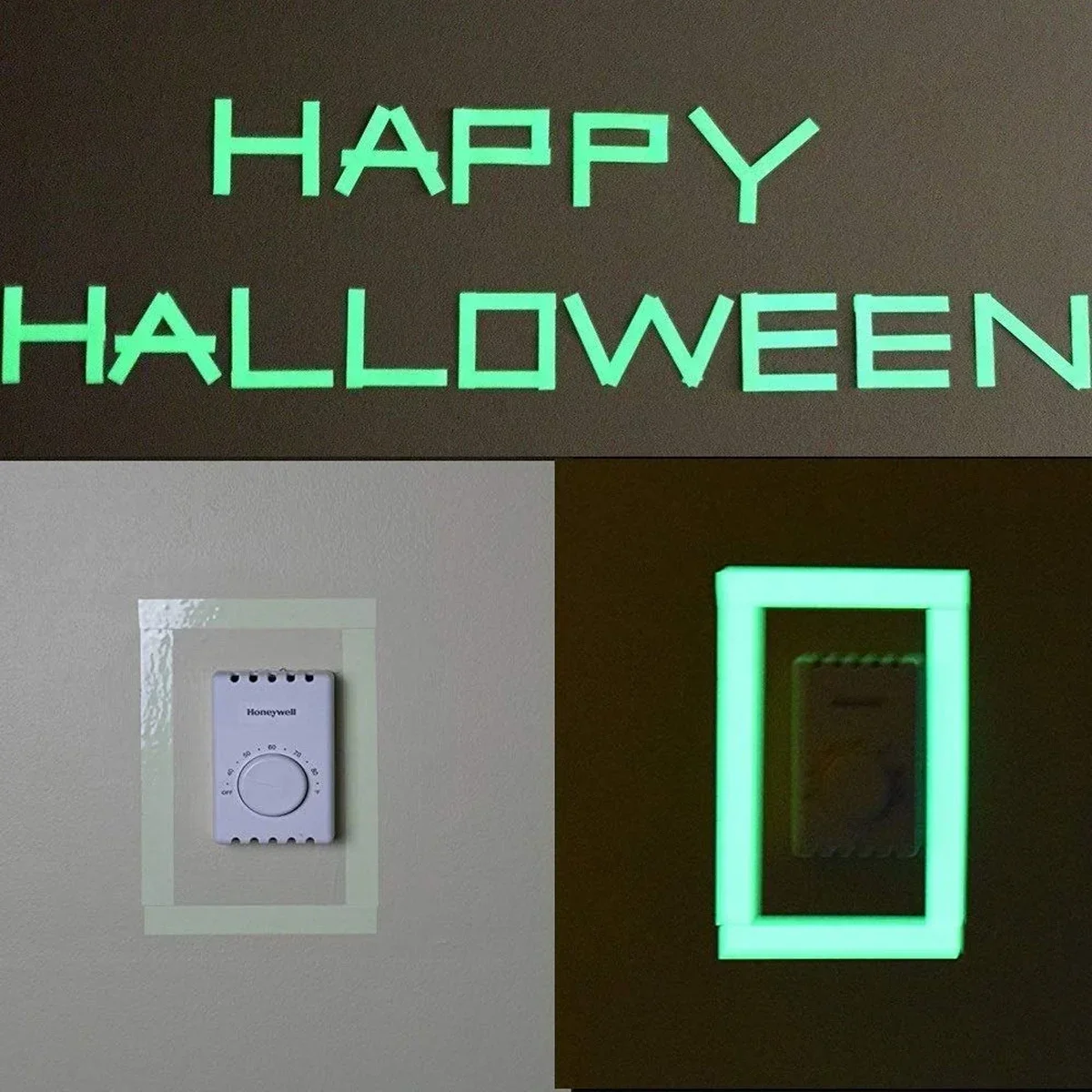 1 Rolle 1 cm * 3 m leuchtendes Klebeband, Treppen-Feuer-Warnaufkleber, Bühnengrün, fluoreszierend, Antikollisions-Warnaufkleber, leuchtendes Klebeband