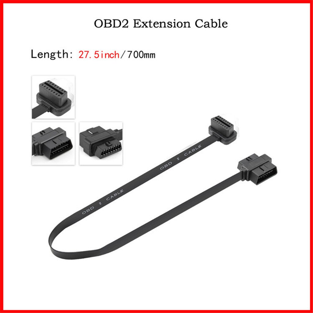 Convertor Adapter Cable Diagnostic OBD2 Extension Cable 2 In 1 70CM 16Pin Female To Male/Female Extension Connector