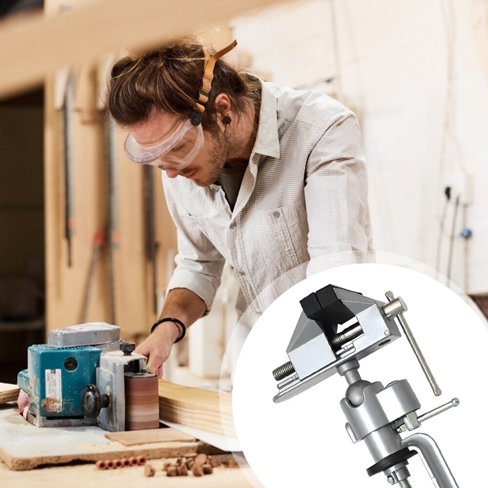 Mini Locksmith Clip Small Jewelers DIY Parts Table Vice Bench Vise Aluminium 360 Degree Rotating Universal Clamp Units Vise