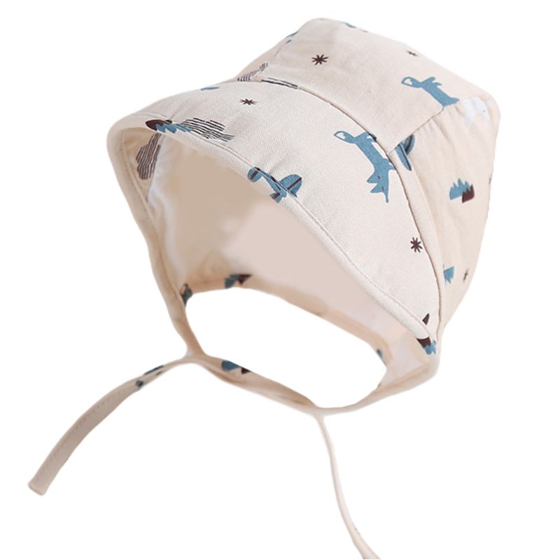 Spædbarn baby bred skygge solhjelm hat tegneserie dyr øreklap strop hue hue  x5xa: Beige