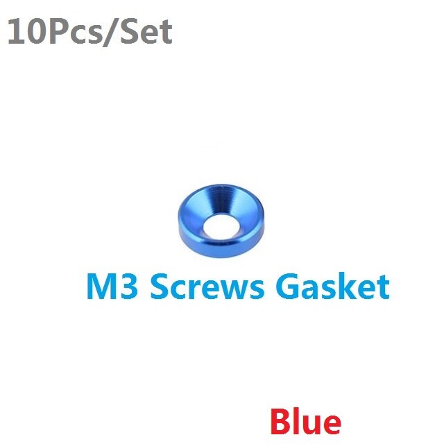 10 Stks/set M3 Schroeven Pakking Aluminium Cone Verzonken Gat Sink Hoofd Wasmachine Auto-Styling 2020NEW Multifunctionele: Blue