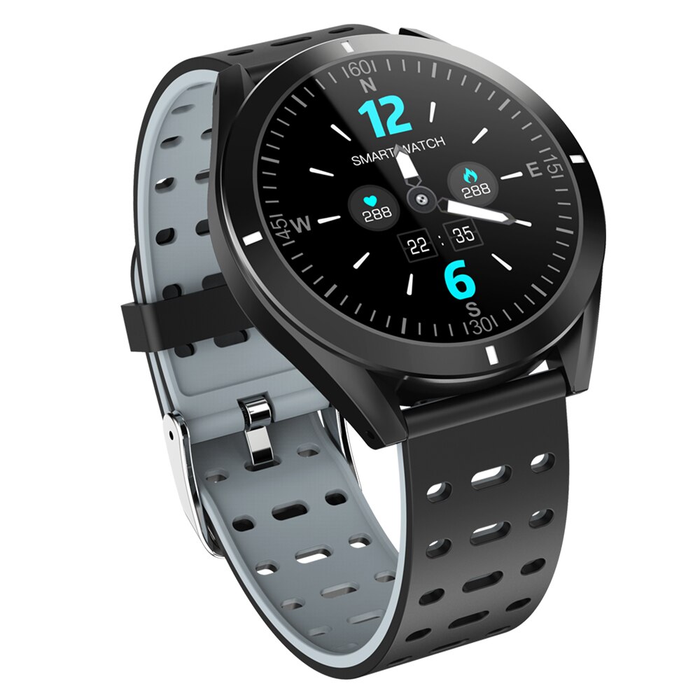 P6 intelligente fitnesshorloges met bluetooth sport, stappenteller, waterdichte smartwatch, stappenteller, bloeddrukmeter, slimme armband en polsbandje.: Donkergrijs