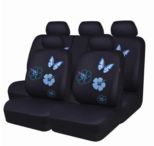 Auto-Pass Universele Auto Stoelhoezen Vlinder Cover Voor Auto 'S, Suv Auto Interieur Accessoires: Full Set Blue