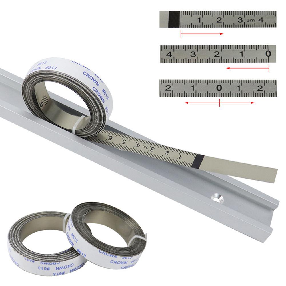 Règle plate mécanique auto-adhésive pour Table, échelle Positive 0-6m en acier inoxydable