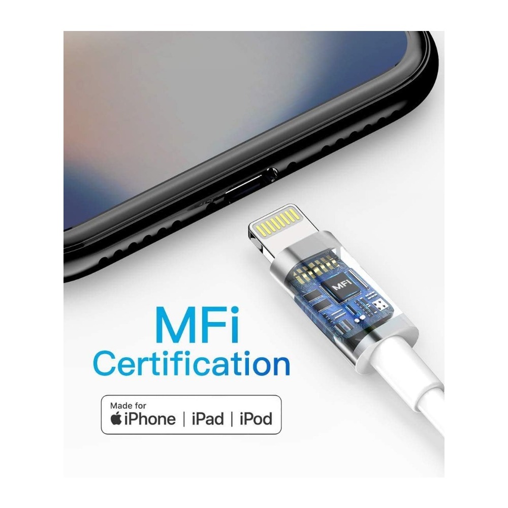 3 Pack iPhone Charger Cable, 1m, 2m, 3m, MFi Certified, Lightning Cable, Fast Charging for iPhone 13 12 11 Pro XS Max XR X 8 7