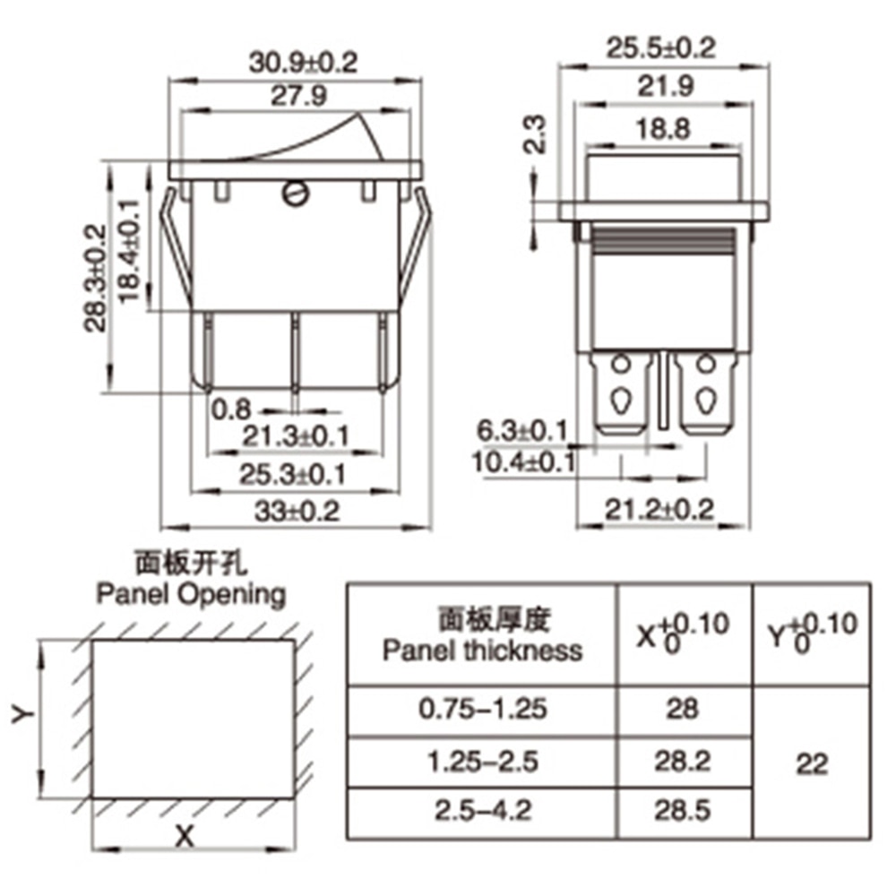 1PCS KCD4 Latching Rocker Switch Self-locking Power Switch DPST I/O 4 Pins 16A 250VAC 20A 125VAC Waterproof cap