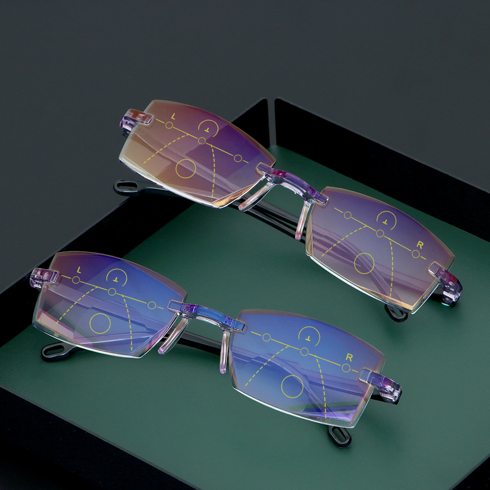 Lunettes De Lecture Sans Monture En Titane +2.0 - Ultra Légères - Pont Nasal Silicone - Pour Homme/femme