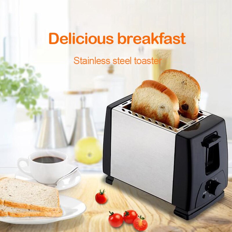 750W Electric Toaster Stainless Steel Automatic Bread Toasters Oven Baking Toaster Machine Home Kitchen Breakfast Sandwich Maker