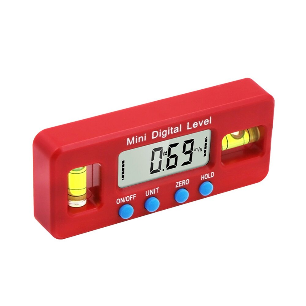 1pcs Mini Digital Protractor Inclinometer Magnetic Angle Finder Level Gauge ABS red LCD Display Digital Level Box Measuring tool