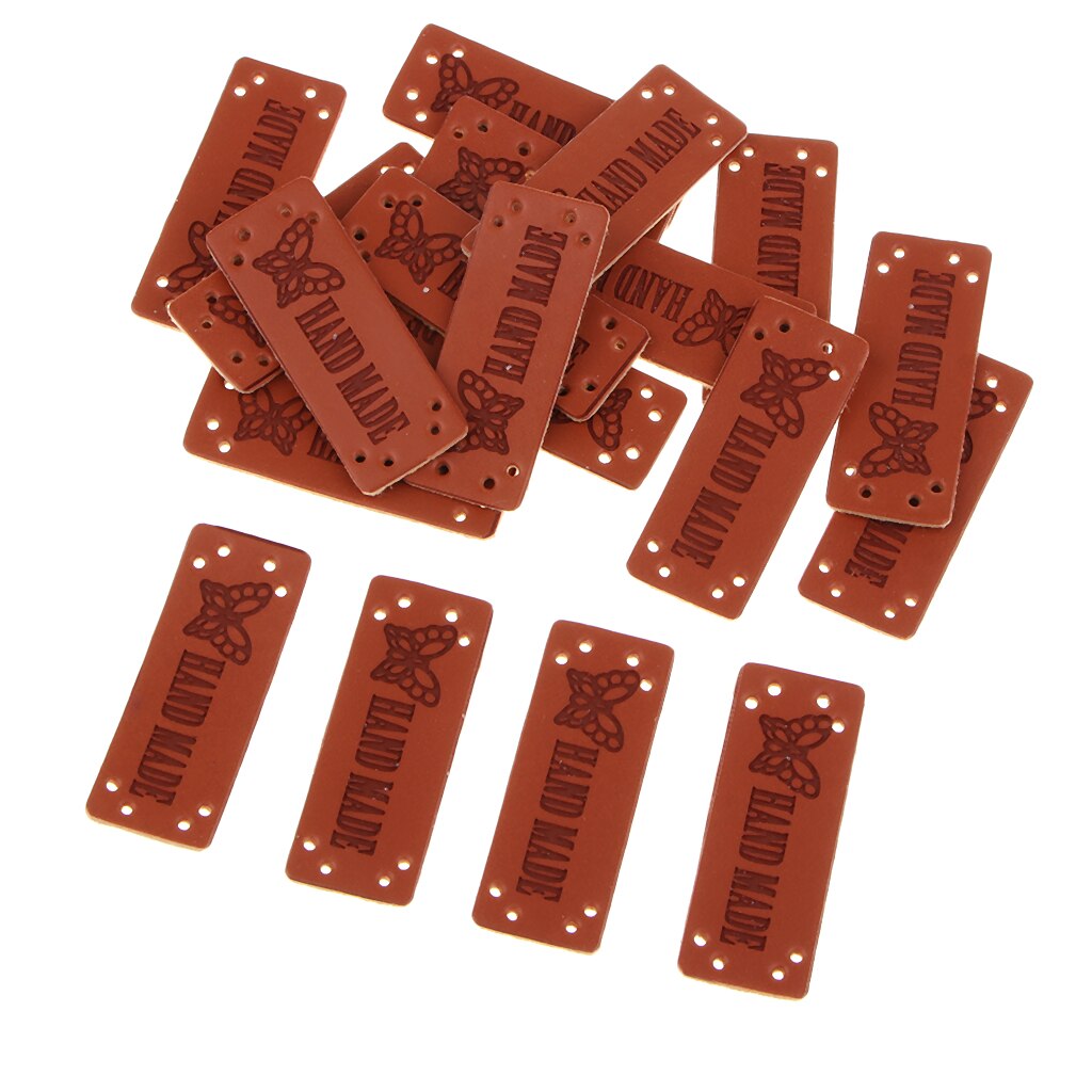 20x ręcznie robione skórzane etykiety skórzane metki ręcznie robione naszywki na odzież: 006