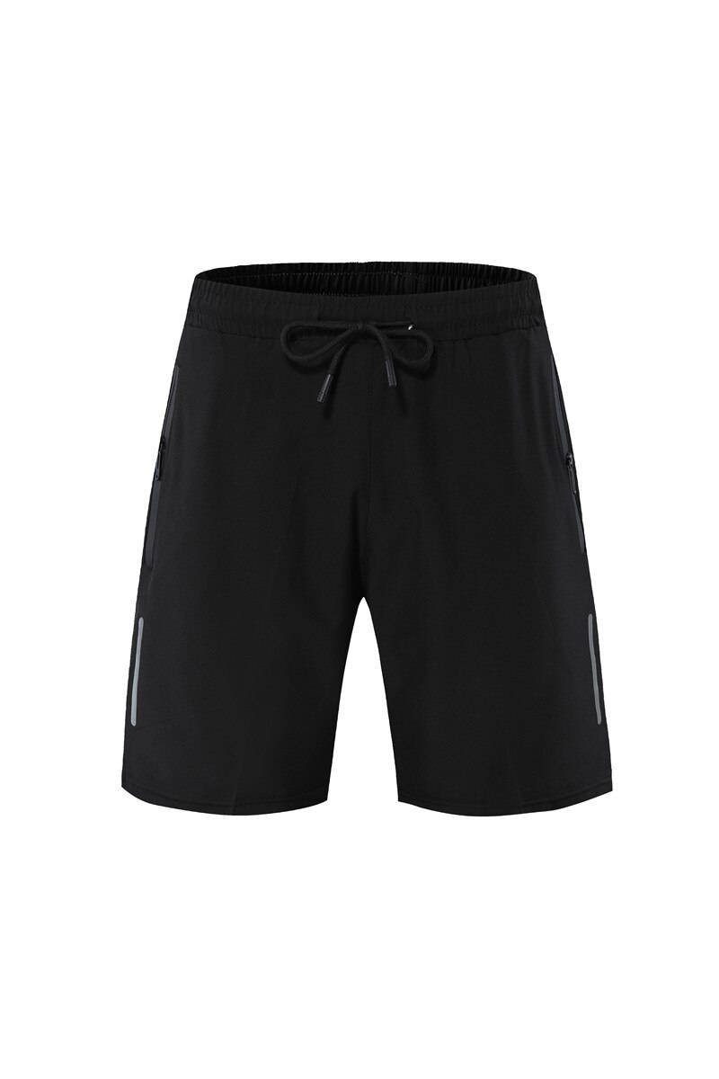 Homens correndo 2 em 1 shorts jogging gym fitness training secagem rápida praia curto masculino treino calças esportivas de verão com zíper bolso: AMSP3-BL / L