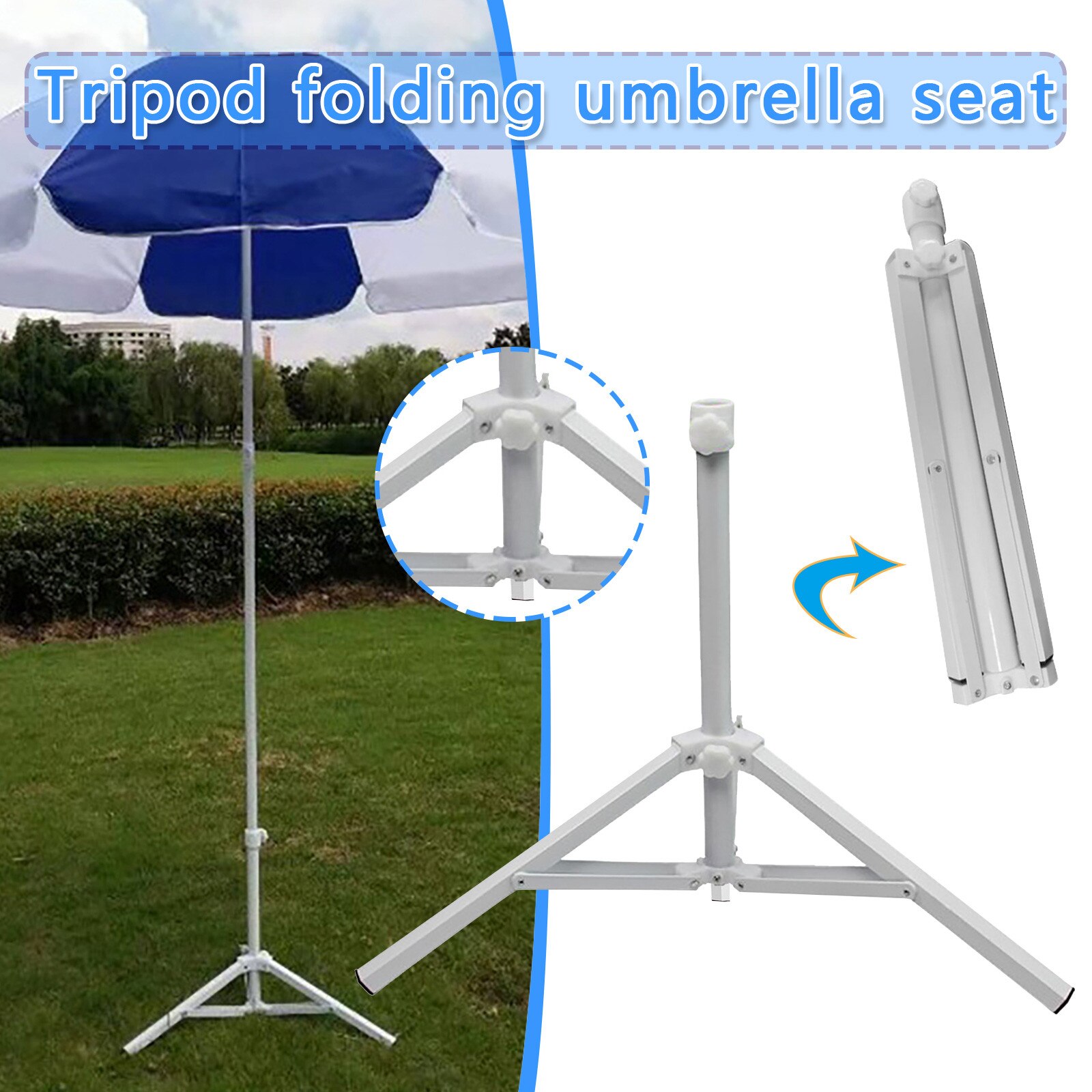 Umbrella Foldable Beach Umbrella Stand Base Stand Outdoor Garden Umbrella Sunshade Base Ground Stand