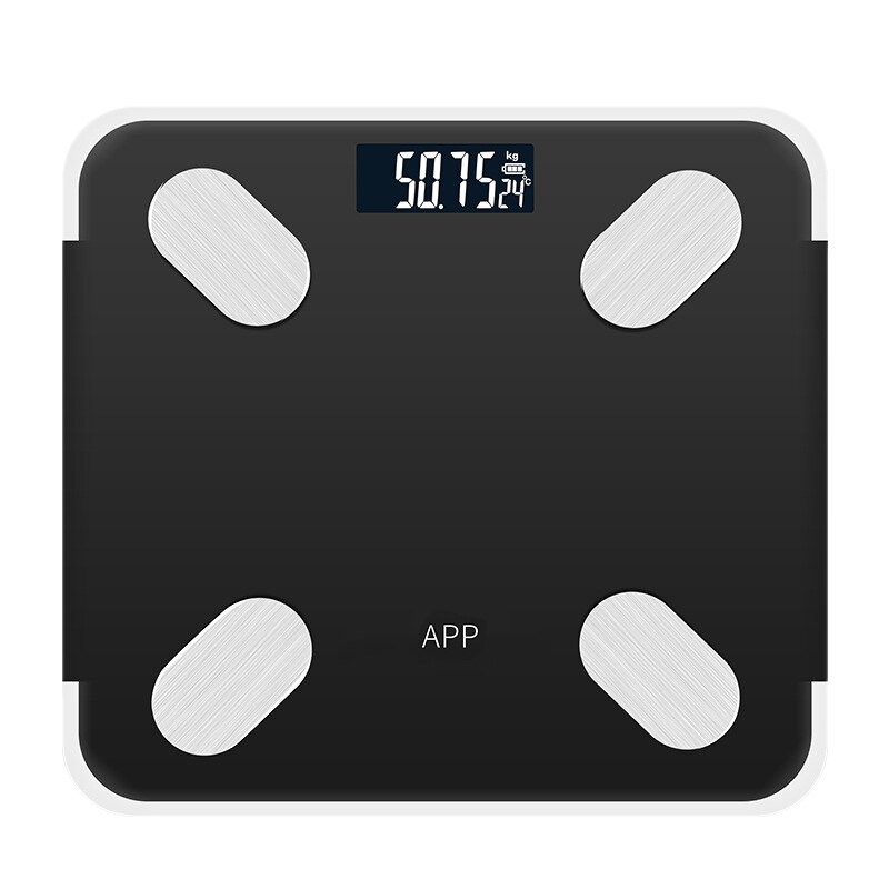 Black Rechargeable Bluetooth APP Android IOS Smart Human Body Electronic Scale Grease Meter Measure Room Temperature Setting Die: Default Title