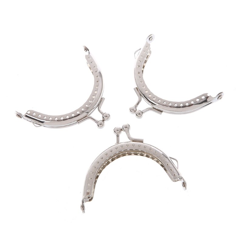 Fermoir en métal 6.5cm, 1 pièce, pour pochette, porte-monnaie, couleur argent, directe