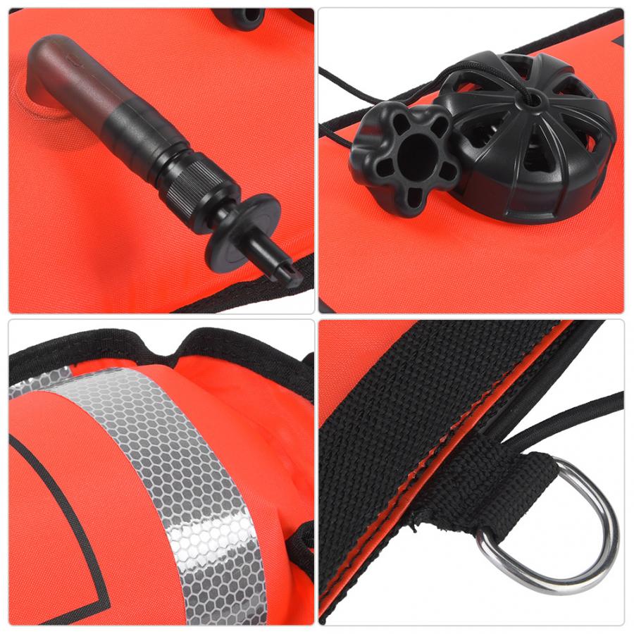 DIVING SMB 1.2M 1.5M 1.8M Buoy Practical High Visibility Safety Inflatable Scuba Diving SMB Surface Signal Marker Buoy Accessory