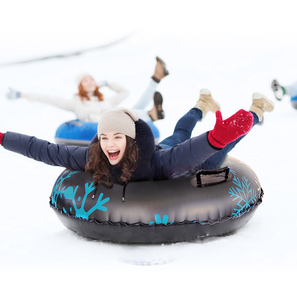 Snow Tube Floated Skiing Board PVC Inflatable Skiing Sleds Heavy Duty Wearable Sledding Tube Ski Circle Ski Circle