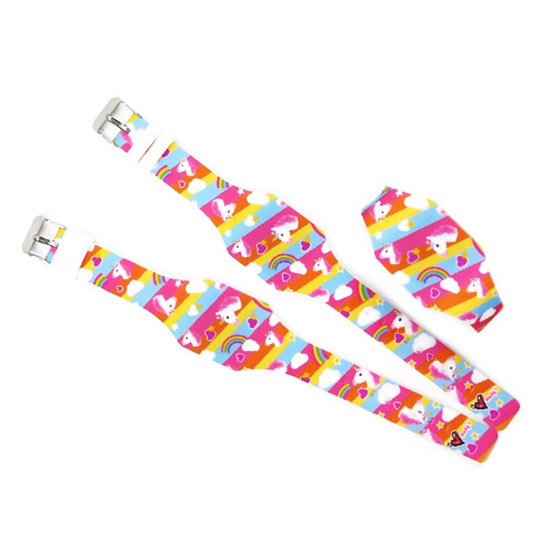 Børn drenge piger enhjørning print blød gummi digitale led ure børn studerende regnbue lysende ure
