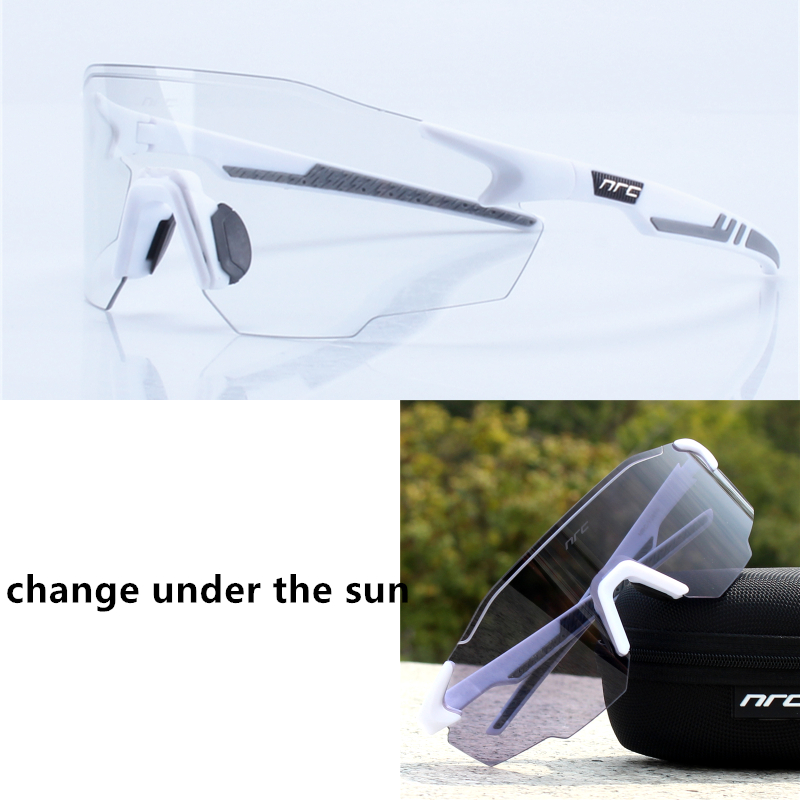 NRC gafas de sol de ciclismo 1 lente UV400 TR90 gafas deportivas para bicicleta MTB bicicleta de montaña pesca senderismo gafas para hombres y mujeres: Verde militar