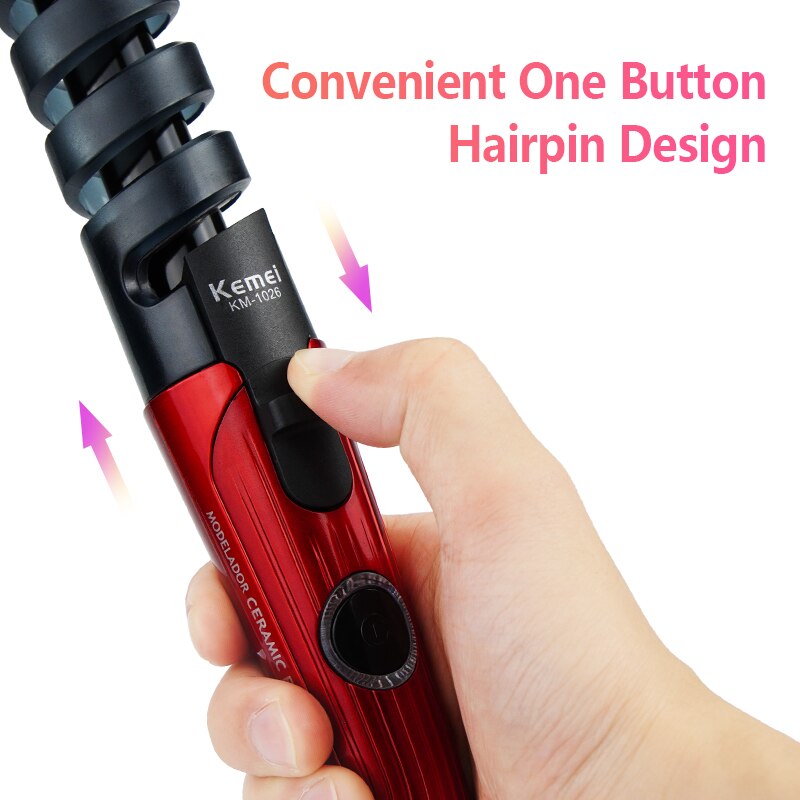 Rizador de pelo eléctrico para mujer, tenacillas en espiral, cerámica, turmalina, herramienta de estilismo DIY, 38D