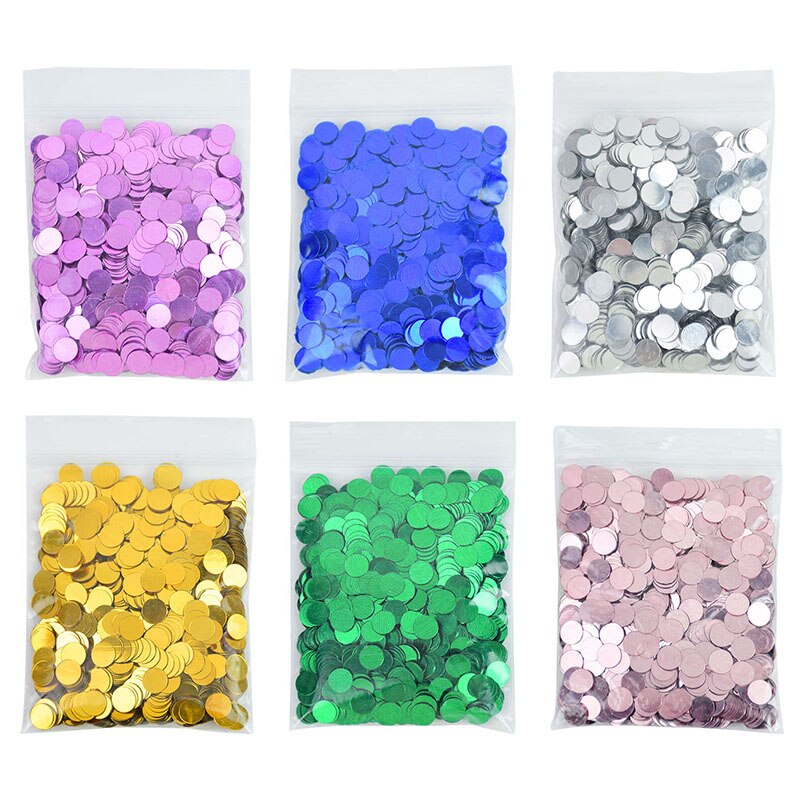 Confettis ronds à paillettes, 15 g/paquet, 6mm, mélange de couleurs, pour fête prénatale, mariage, décoration de Table, accessoires de bricolage