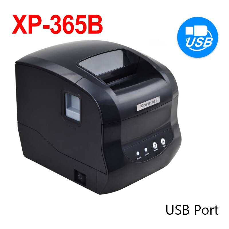 Xprinter xp -365 blabel printer termisk stregkode printer klistermærke printer 20-80mm papir i supermarked til windows/linux: 365b usb / Eu-stik