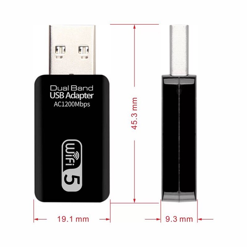 Usb Wifi Adapter 1200Mbps Gratis Driver Wi-fi Adapter 5Ghz Antenne Usb Ethernet Voor Pc Laptop Netwerkkaart Dongle wifi Ontvanger