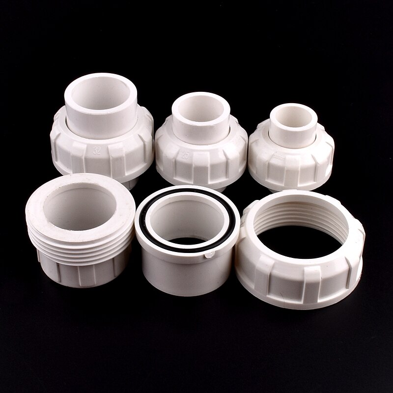 2~20pcs I.D20~50mm PVC Union Connector Garden Irrigation Water Pipe Fittings Home DIY Aquarium Fish Tank Tube Joints Pattern