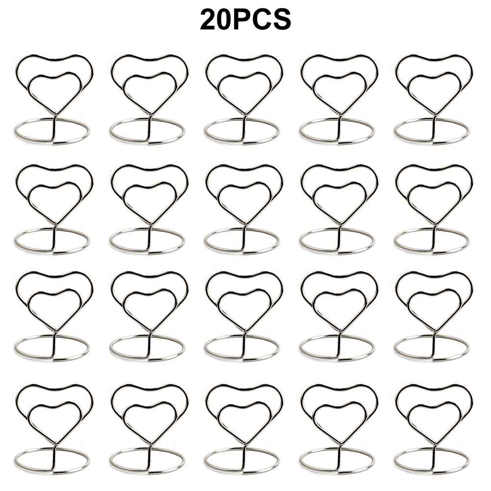 20pcs Number Stands Restaurants Table Decor Reusable Steel Wire Place Card Holder Memo Notes Wedding Party Mini Birthdays Lovely