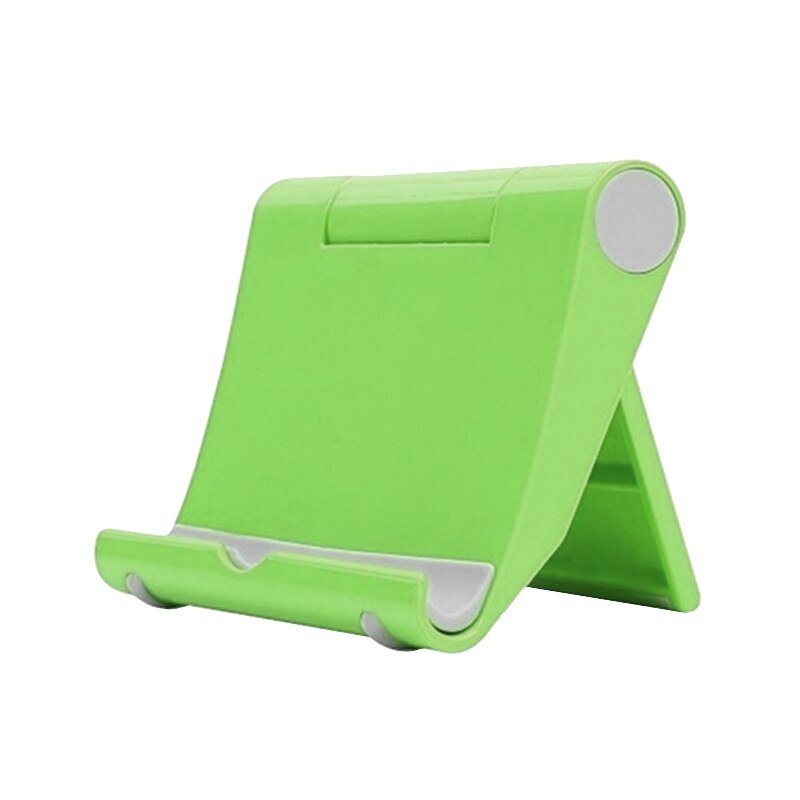 7 Colors Mobile Phone Desk Stand Foldable Phone Holder Tripod Plastic Adjustable Universal Phone Table Holder Stand Non-slip: Green