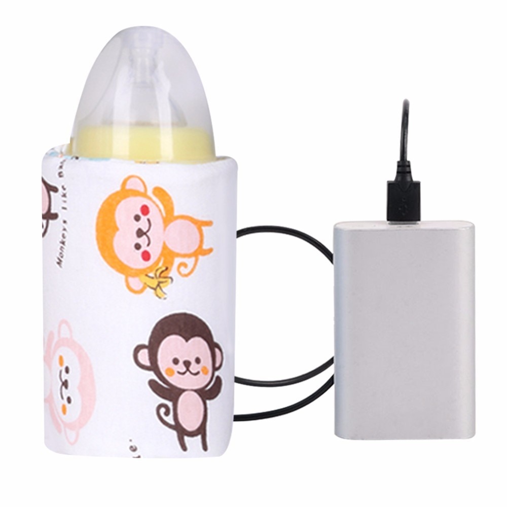 USB Babymelk Flessenwarmer Draagbare Reizen Heater Cup Warmer Heater Zuigeling Fles Thermische Zak Cover Isolatie Thermostaat