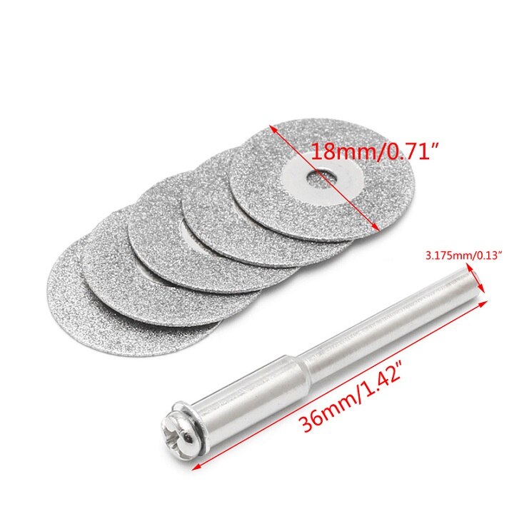 5pcs 50mm Diamonte Cutting Discs Drill Bit Shank For Rotary Tool Blade: 18mm