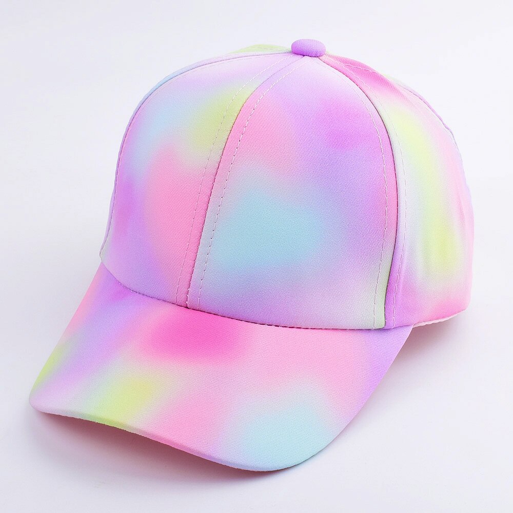Gorras de béisbol coloridas para niños y niñas, gorros con estampado de corazón de amor, a rayas de arcoíris brillante, 2-8 años: colorful 1